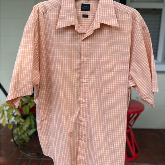Arrow Men's Orange Checkered Shirt - Picture 1 of 3